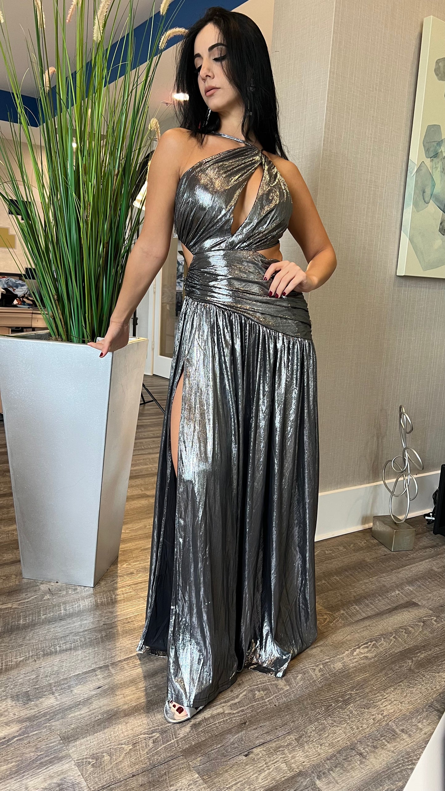 Silver gala dress
