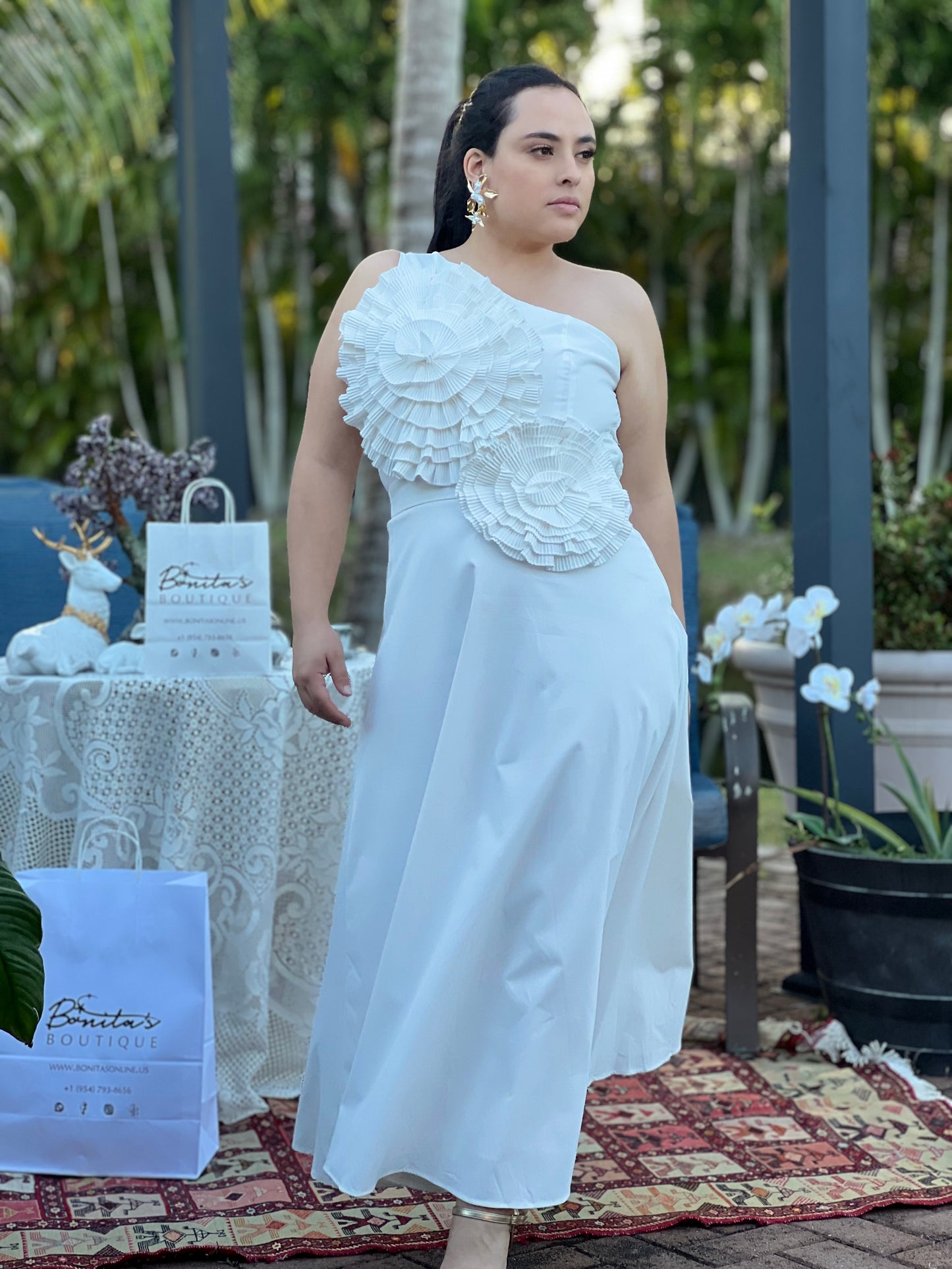 One shoulder fabina dress