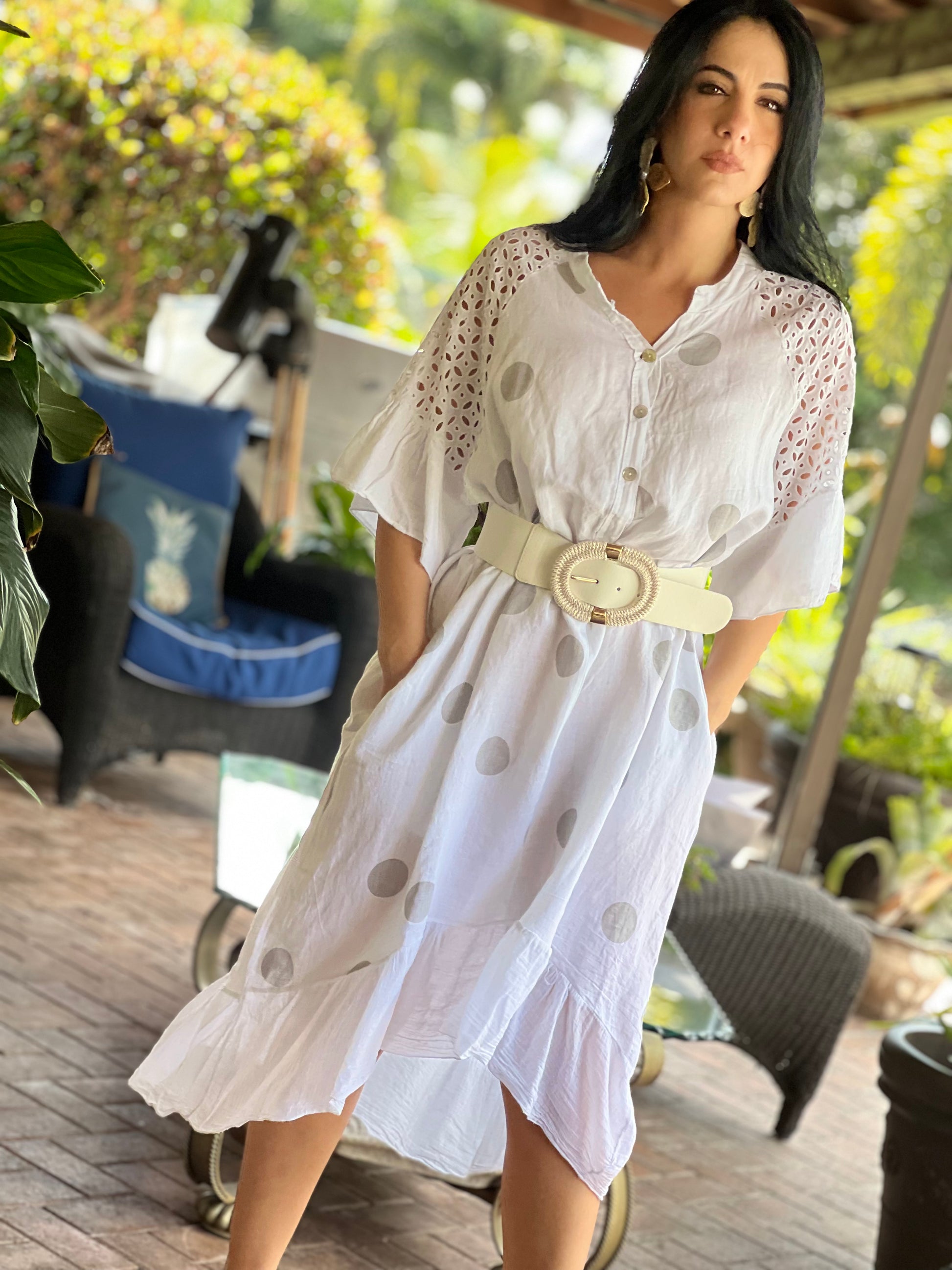 Linen made in Italy midi dress Bonitasonline Linen made in Italy midi dress Bonitasonline