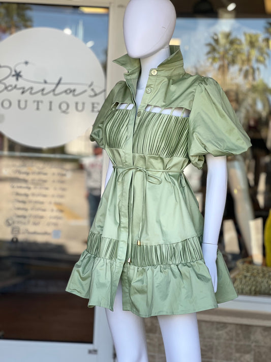 Short Green pistachio dress